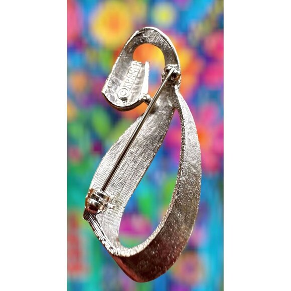 Vintage Kramer Floral Brooch Pin Signed Rare New York Ruby Turquoise Sto… - Picture 11 of 12